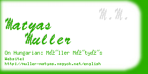 matyas muller business card